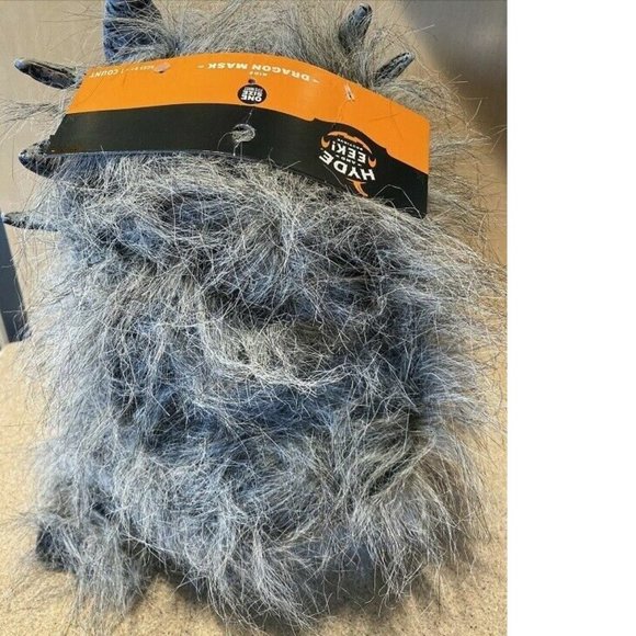 Boys Teens Deluxe Dragon Mask Halloween Costume Gray Headpiece Hyde and Eek NWT - Picture 4 of 4
